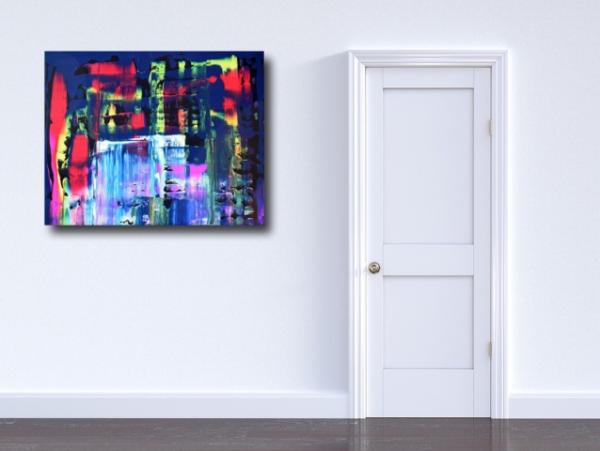 Abstract painting blue red hallway buy no 1163